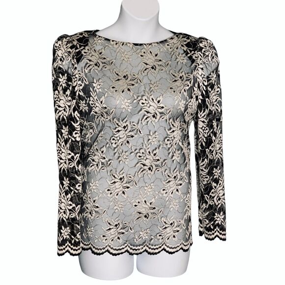 Vintage Pat Richards Black Evening Dress Size 14 Maiello Midi White Lace Holiday - Picture 14 of 16